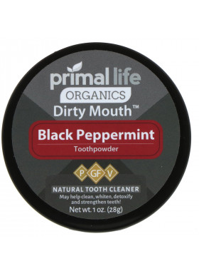 Primal Life Organics, Dirty Mouth Toothpowder, Black Peppermint, 1 oz (28 g)