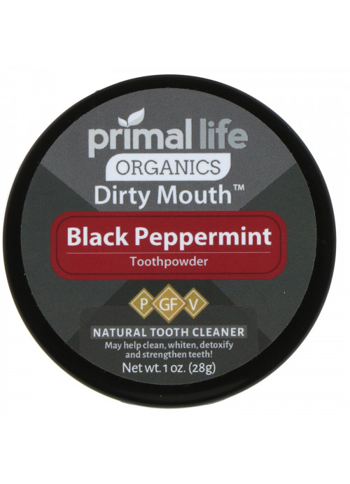 Primal Life Organics, Dirty Mouth Toothpowder, Black Peppermint, 1 oz (28 g)