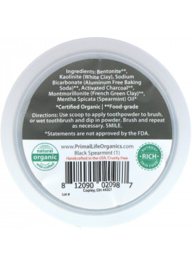 Primal Life Organics, Dirty Mouth Toothpowder, Black Spearmint, 1 oz (28 g)