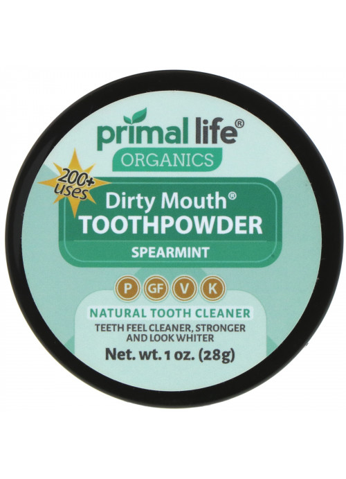 Primal Life Organics, Dirty Mouth Toothpowder, Spearmint, 1 oz (28 g)