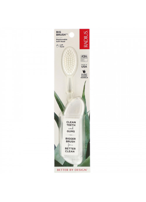 RADIUS, Big Brush, Soft, Left Hand, Marble, 1 Toothbrush