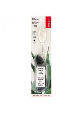 RADIUS, Big Brush, Soft, Right Hand, Black Sparkle, 1 Toothbrush