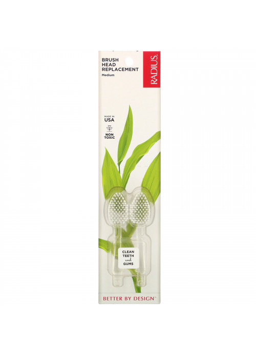 RADIUS, Brush Head Replacement, Medium, 2 Pack
