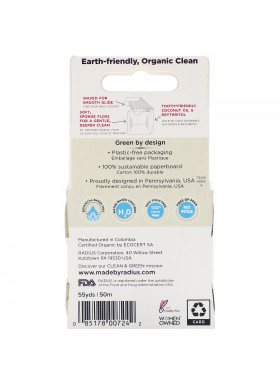 RADIUS, Organic Floss, Vanilla Mint, 55 yds (50 m)
