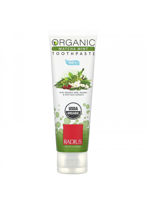 RADIUS, Organic Gel Toothpaste, Matcha Mint, 3 oz (85 g)