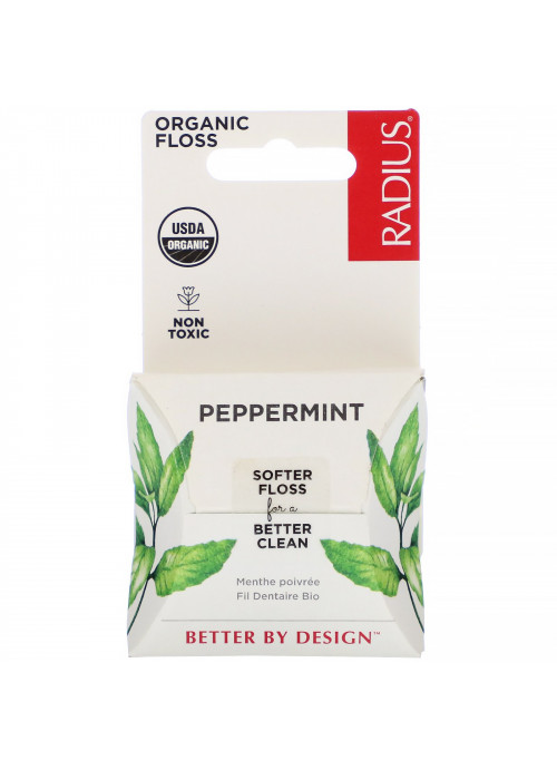 RADIUS, Organic Peppermint Floss, 55 yds (50 m)