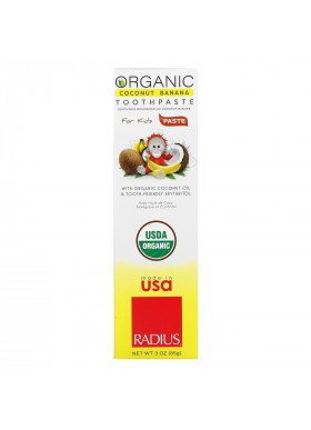 RADIUS, Organic Toothpaste, For Kids, 6 Months+, Coconut Banana, 3 oz (85 g)