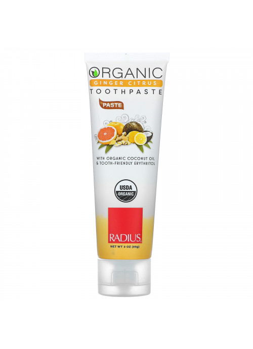 RADIUS, Organic Toothpaste, Ginger Citrus, 3 oz (85 g)