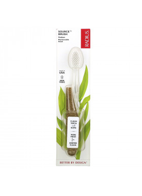 RADIUS, Source Toothbrush, Medium, 1 Replaceable Head Toothbrush