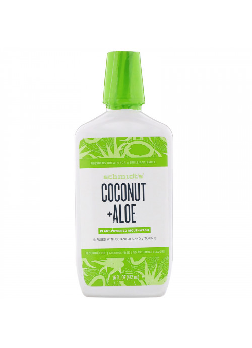 Schmidt's, Plant-Powered Mouthwash, Coconut + Aloe, 16 fl oz (473 ml)