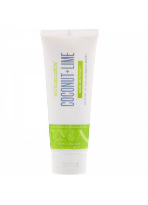 Schmidt's, Tooth + Mouth Paste, Coconut + Lime, 4.7 oz (133 g)
