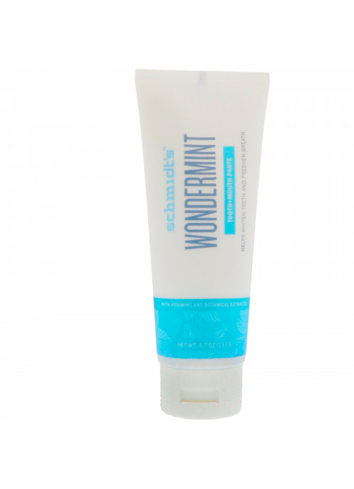 Schmidt's, Tooth + Mouth Paste, Wondermint, 4.7 oz (133 g)