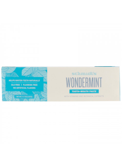 Schmidt's, Tooth + Mouth Paste, Wondermint, 4.7 oz (133 g)