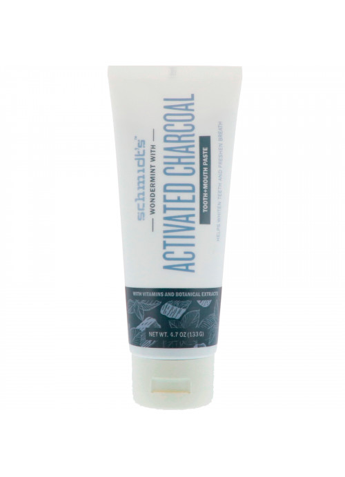 Schmidt's, Tooth + Mouth Paste, Wondermint with Activated Charcoal, 4.7 oz (133 g)