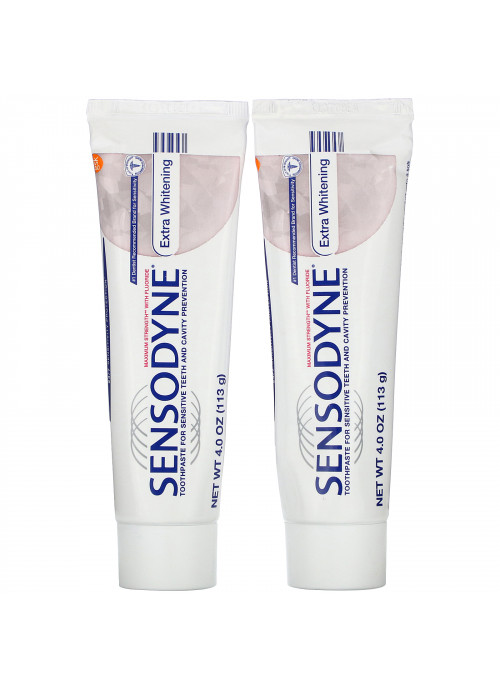 Sensodyne, Extra Whitening Toothpaste with Fluoride, Twin Pack, 2 Tubes, 4 oz (113 g) Each