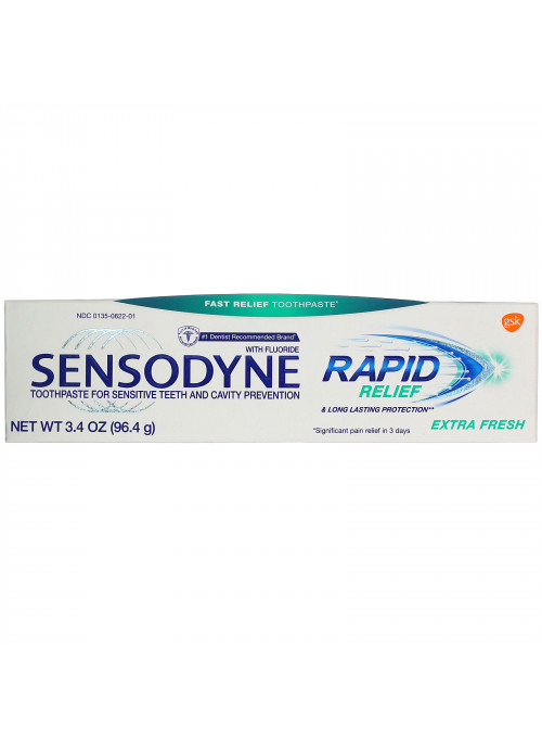 Sensodyne, Rapid Relief Toothpaste with Fluoride, Extra Fresh, 3.4 oz (96.4 g)