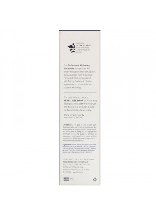 Supersmile, Professional Whitening Toothpaste, Fluoride Free, Original Mint, 4.2 oz (119 g)