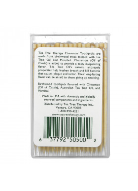 Tea Tree Therapy, Cinnamon Toothpicks, 100 Count