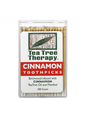 Tea Tree Therapy, Cinnamon Toothpicks, 100 Count