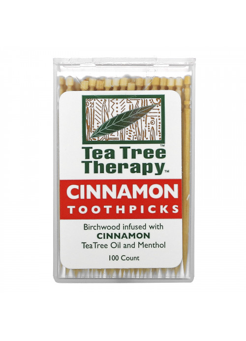 Tea Tree Therapy, Cinnamon Toothpicks, 100 Count