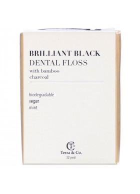Terra & Co., Brilliant Black Dental Floss, 32 Yards