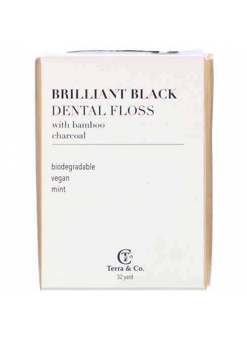 Terra & Co., Brilliant Black Dental Floss, 32 Yards