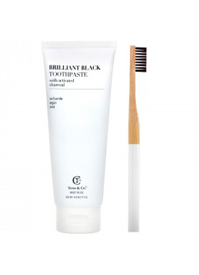 Terra & Co., Brilliant Black Toothpaste & Toothbrush Set, 1 Kit