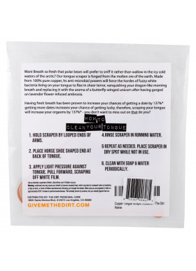 The Dirt, Pure Copper, Tongue Scraper, 1 Piece