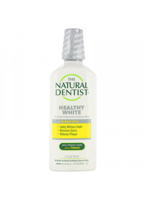 The Natural Dentist, Healthy White, Pre-Brush Antigingivitis/Antiplaque Rinse, Clean Mint, 16.9 fl oz (500 ml)