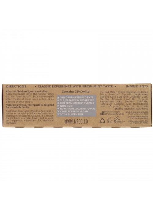 The Natural Family Co., Original & Classic Natural Toothpaste, Native Rivermint, 3.52 oz (100 g)