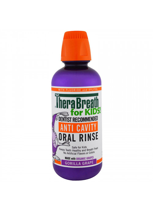 TheraBreath, Anti Cavity Oral Rinse for Kids, Gorilla Grape, 16 fl oz (473 ml)