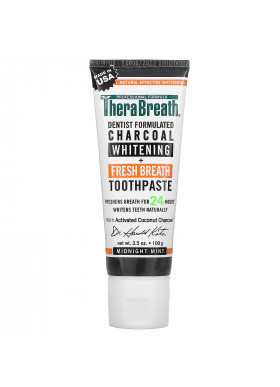 TheraBreath, Charcoal Whitening + Fresh Breath Toothpaste, Midnight Mint, 3.5 oz (100 g)