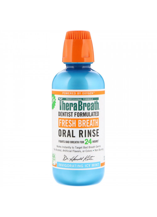 TheraBreath, Fresh Breath Oral Rinse, Invigorating Icy Mint Flavor, 16 fl oz (473 ml)