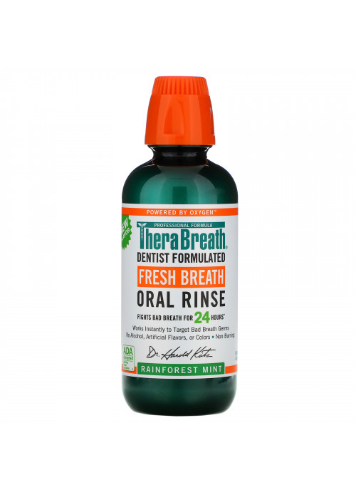 TheraBreath, Fresh Breath, Oral Rinse, Rainforest Mint, 16 fl oz (473 ml)