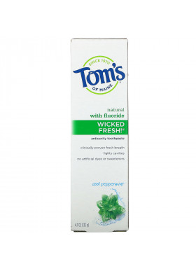 Tom's of Maine, Natural Anticavity,  Wicked Fresh!  with Fluoride Toothpaste, Cool Peppermint, 4.7 oz (133 g)