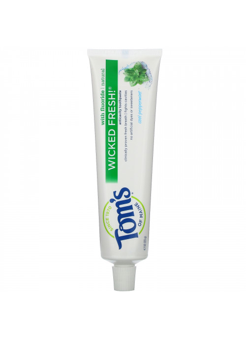Tom's of Maine, Natural Anticavity,  Wicked Fresh!  with Fluoride Toothpaste, Cool Peppermint, 4.7 oz (133 g)