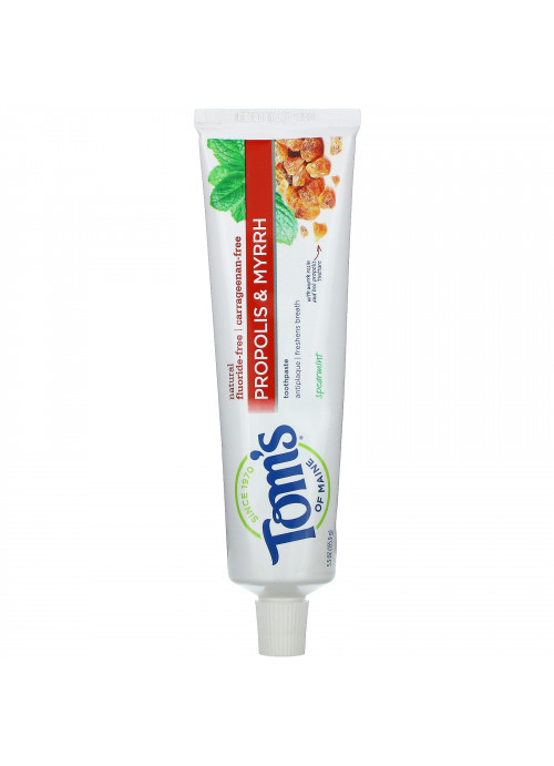 Tom's of Maine, Propolis & Myrrh Toothpaste, Fluoride-Free, Spearmint, 5.5 oz (155.9 g)