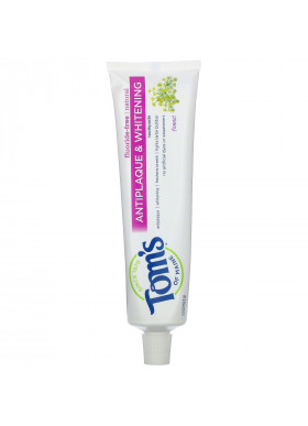 Tom's of Maine, Natural Antiplaque & Whitening Toothpaste, Fluoride-Free, Fennel, 5.5 oz (155.9 g)