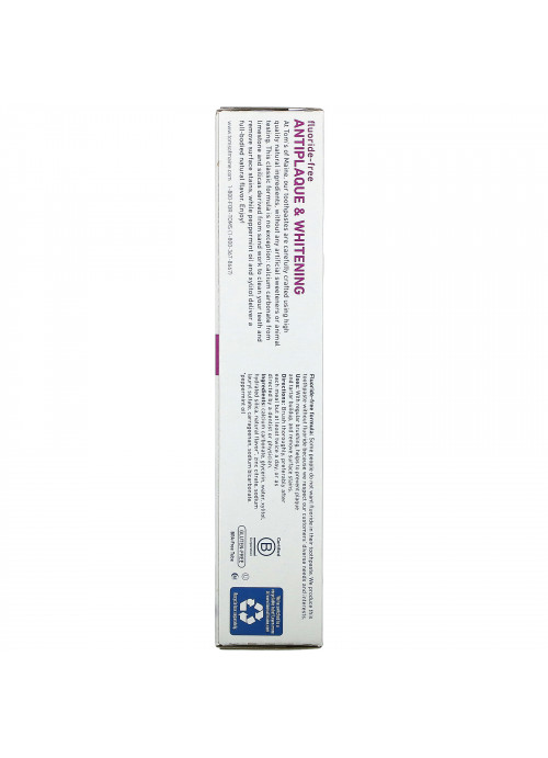 Tom's of Maine, Natural Antiplaque & Whitening Toothpaste, Fluoride Free, Peppermint, 5.5 oz (155.9 g)
