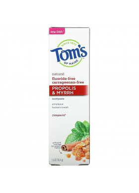 Tom's of Maine, Natural Antiplaue, Propolis & Myrrh Toothpaste,  Fluoride-Free , Cinnamint, 5.5 oz (155.9 g)