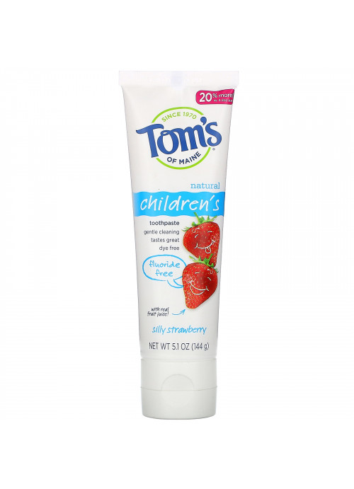 Tom's of Maine, Natural Children's Toothpaste, Fluoride-Free, Silly Strawberry, 5.1 oz (144 g)