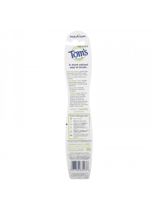 Tom's of Maine, Naturally Clean Toothbrush, Medium, 1 Toothbrush