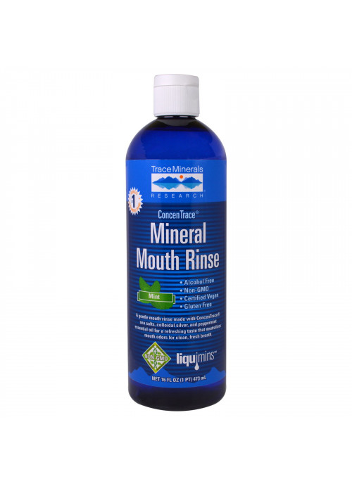 Trace Minerals Research, ConcenTrace Mineral Mouth Rinse, Mint, 16 fl oz (473 ml)