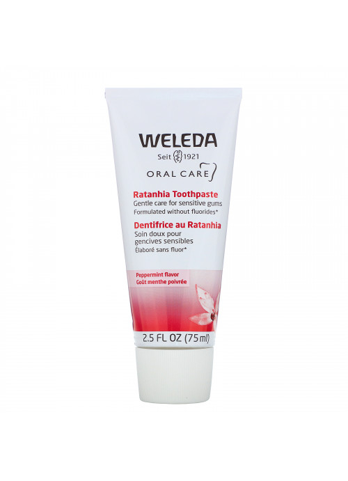 Weleda, Oral Care, Ratanhia Toothpaste, Peppermint Flavor, 2.5 fl oz (75 ml)