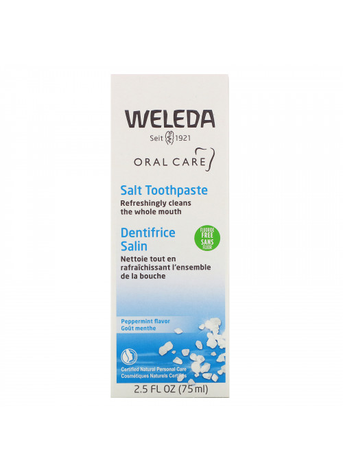 Weleda, Oral Care, Salt Toothpaste, Fluoride Free, Peppermint, 2.5 fl oz (75 ml)