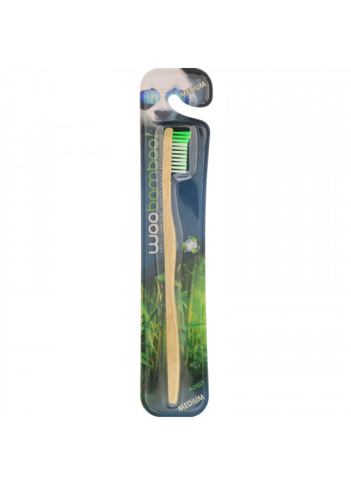 Woobamboo, Medium Adult Toothbrush, 1 Toothbrush