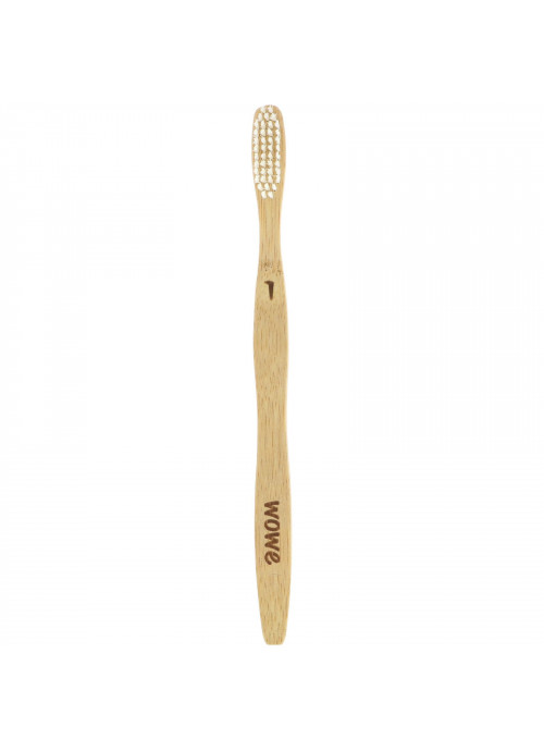 Wowe, Natural Bamboo Toothbrush, Soft Bristles, 4 Pack