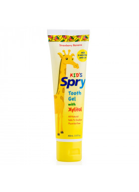 Xlear, Kid's Spry Tooth Gel, with Xylitol, Strawberry Banana, 2.0 fl oz (60 ml)