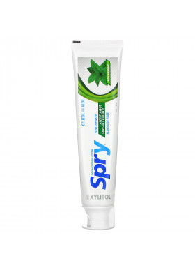 Xlear, Natural Spry Toothpaste, Anti-Plaque Tartar Control, Fluoride Free, Spearmint, 5 oz (141 g)