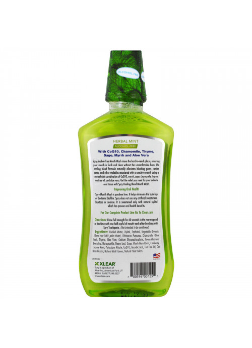Xlear, Spry Mouth Wash, Healing Blend, Alcohol-Free, Natural Herbal Mint, 16 fl oz (473 ml)